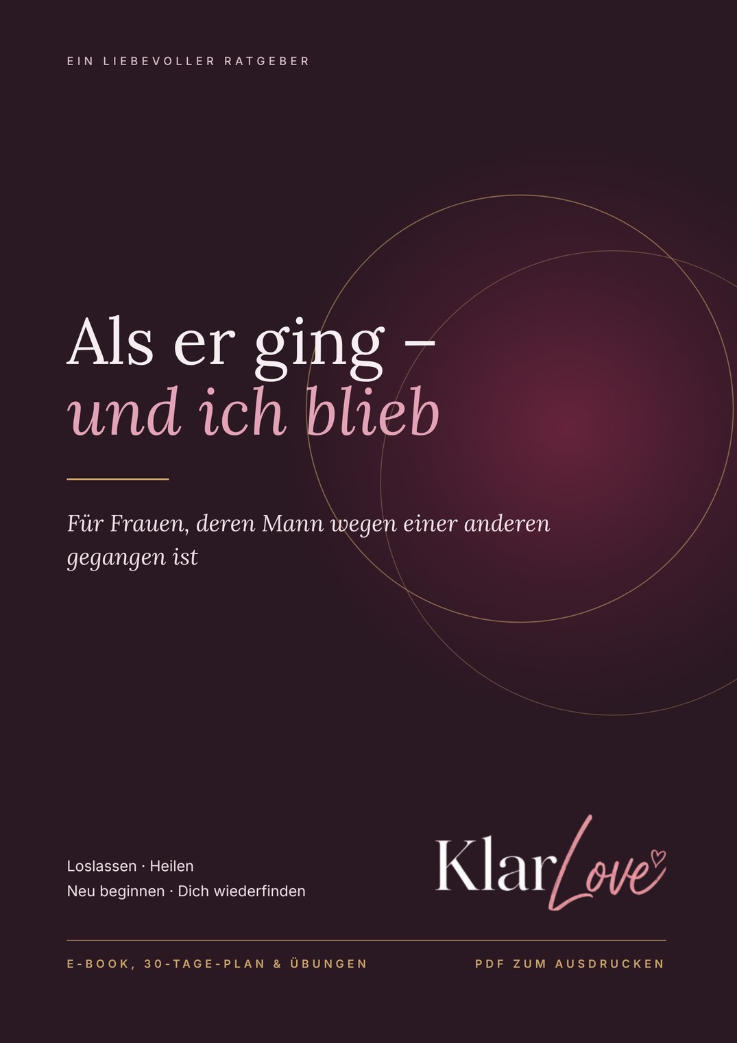 Cover des Ratgebers Als er ging – und ich blieb von KlarLove